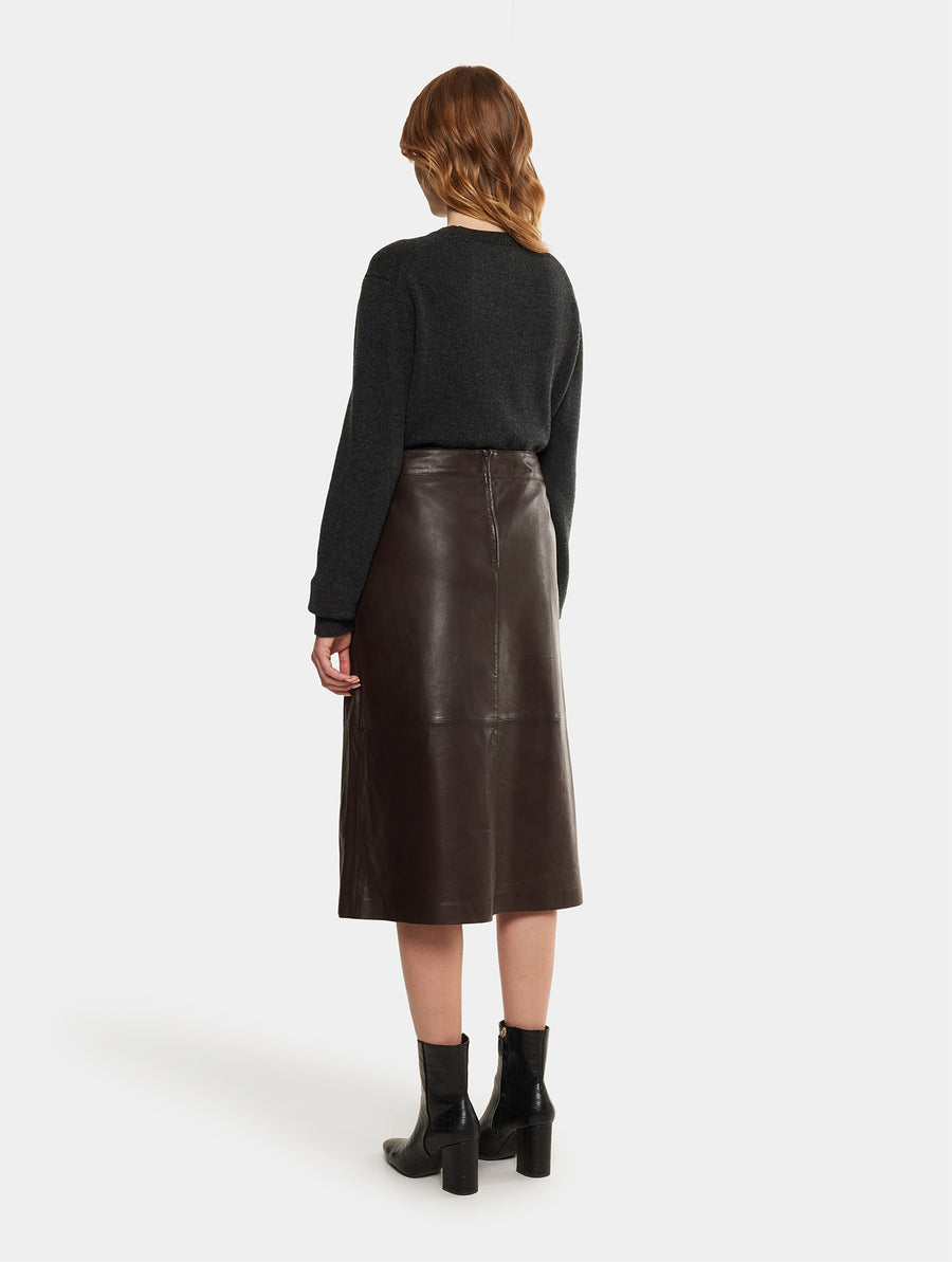 Saki Dagmar Skirt Zwart Lerenrok