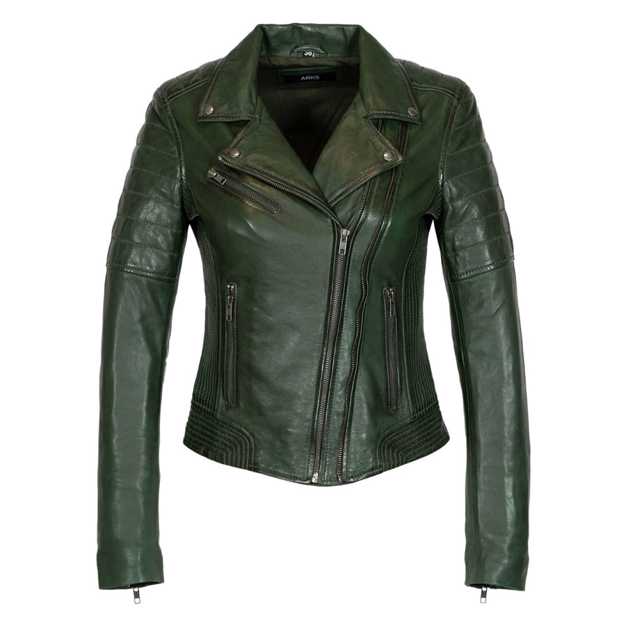 Carlo Sacchi Perfecto Basic Biker Groen Lerenjas