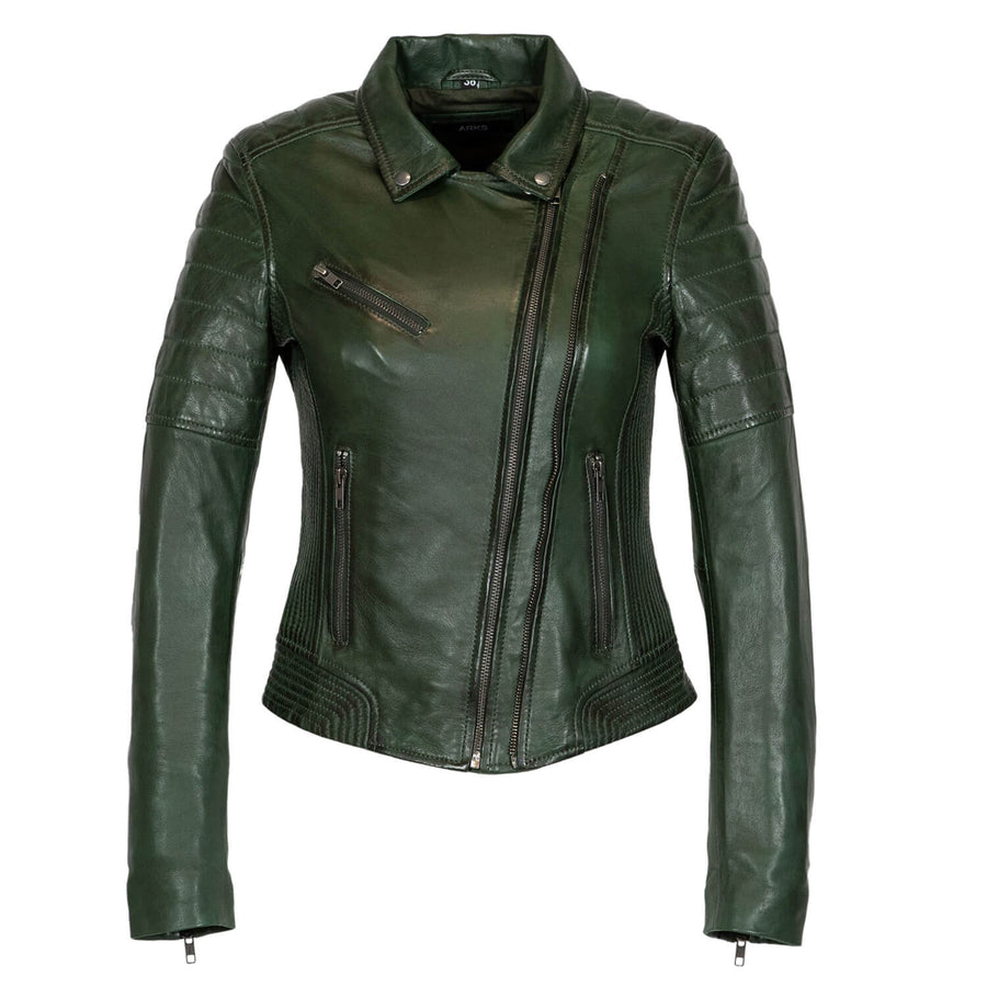 Carlo Sacchi Perfecto Basic Biker Groen Lerenjas