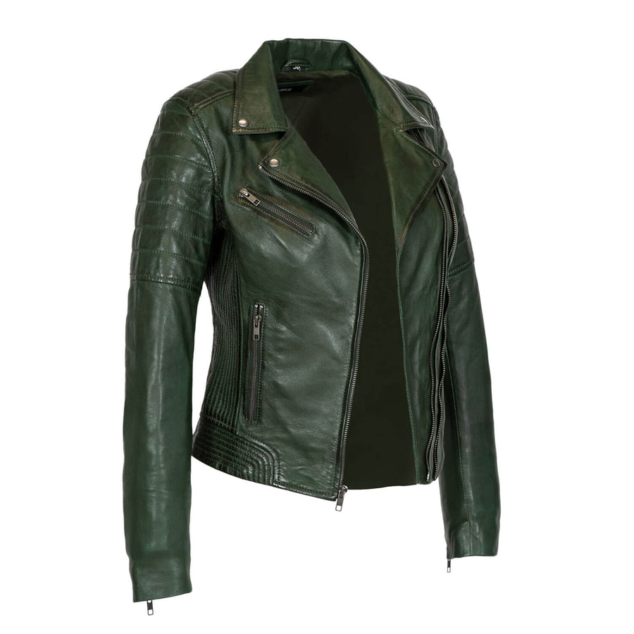 Carlo Sacchi Perfecto Basic Biker Groen Lerenjas