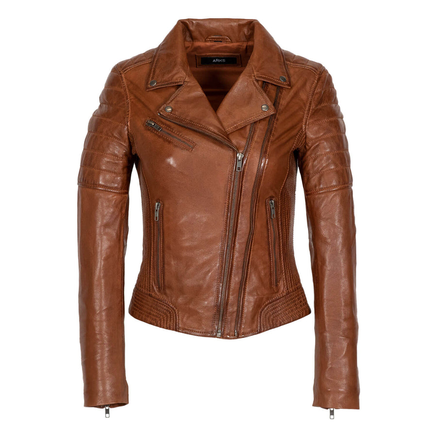 Carlo Sacchi Perfecto Basic Biker Cognac Lerenjas