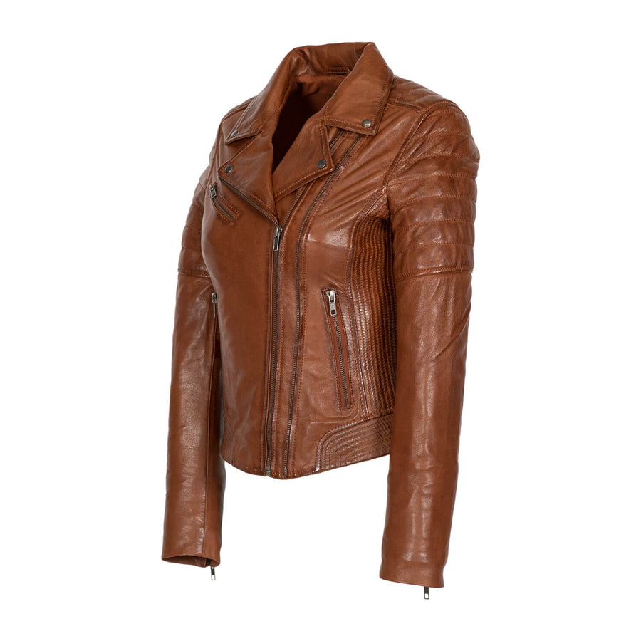 Carlo Sacchi Perfecto Basic Biker Cognac Lerenjas