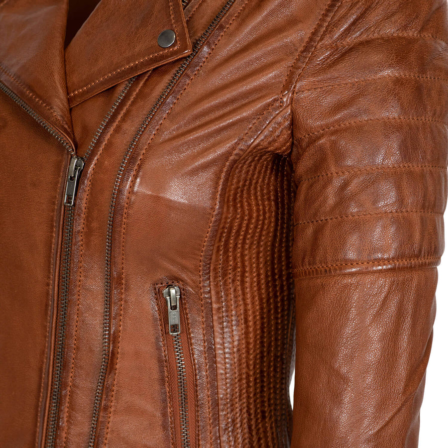 Carlo Sacchi Perfecto Basic Biker Cognac Lerenjas