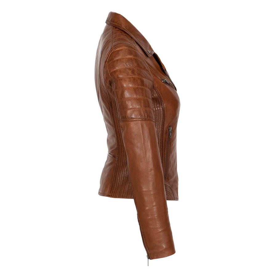 Carlo Sacchi Perfecto Basic Biker Cognac Lerenjas