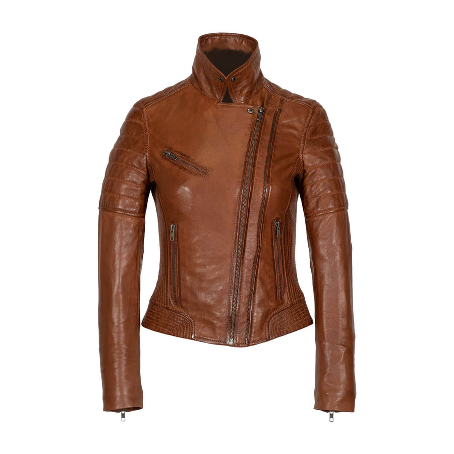 Carlo Sacchi Perfecto Basic Biker Cognac Lerenjas